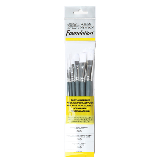 Penselsett WN Foundation Acryl 6 pack