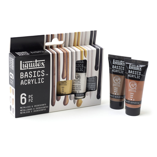 Liquitex Basics Metallics & Iridescent Set